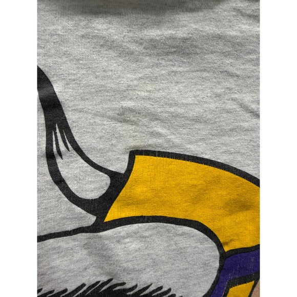 Vintage 1993 Minnesota Vikings The Game Hooded Shirt XL Colorblock NFL 90s Gray - Picture 6 of 8